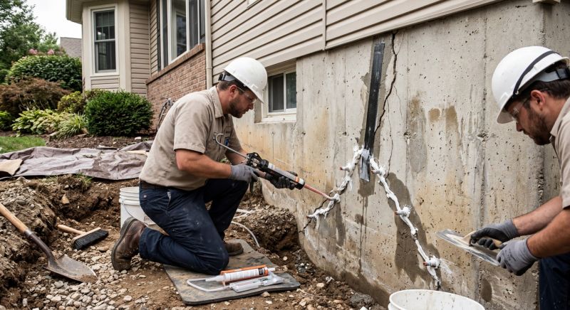 Cracked Foundation Repair in Shady Side, MD