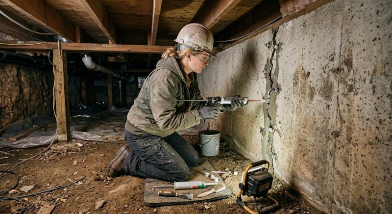 Cracked Foundation Repair in Shady Side, MD