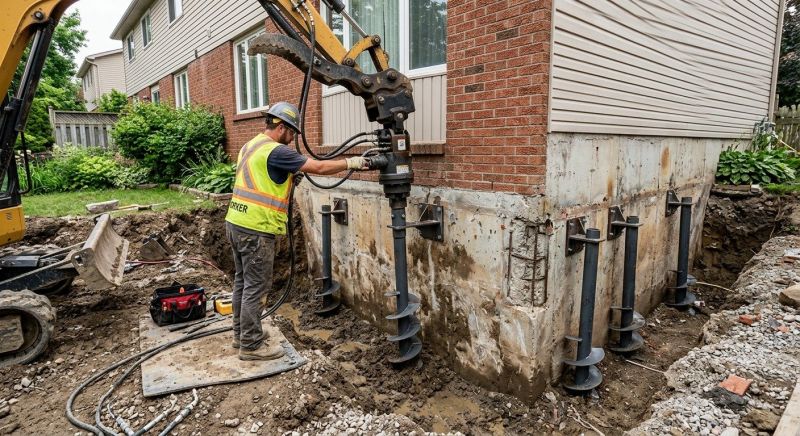 Helical Piers Installation in Anne Arundel County, MD