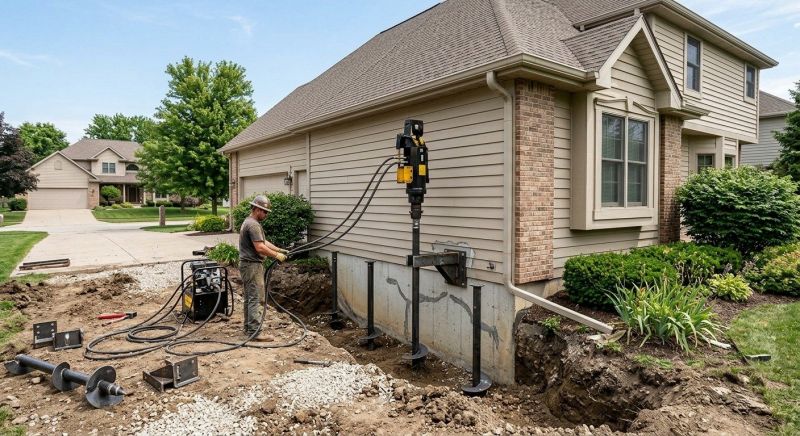 Helical Piers Installation in Anne Arundel County, MD